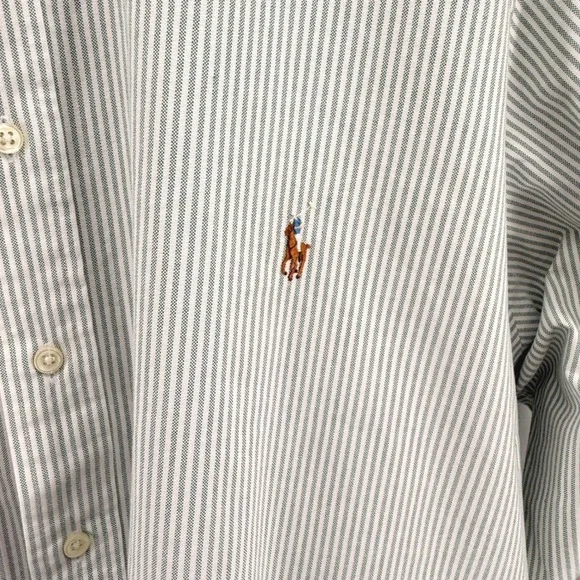 Ralph Lauren Button Down Mens 2XB Pre-Owned Shirt White Striped Classic Fit - Picture 5 of 11